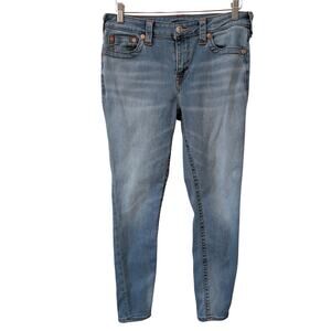 True Religion Jeans Women Size 31x28* Jennie Curvy Mid Rise Skinny Light Wash